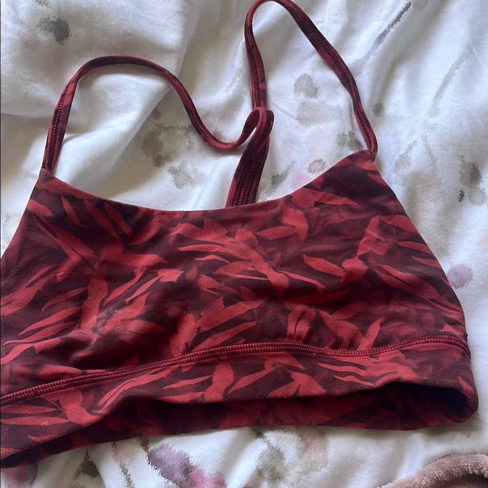 Women's Red Lululemon Patterned sports bra